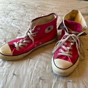 Pink converse high tops